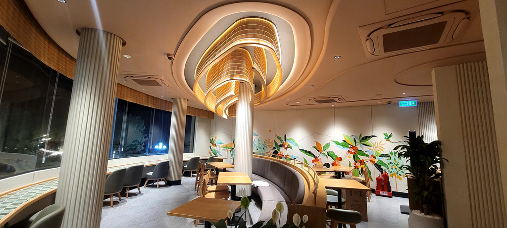 Đèn Thả Trần Mây Tre Đan Nghệ Thuật Xoắn Ốc – Hệ Đèn Chùm Trang Trí Quán Cafe, Nhà Hàng, Resort Cao Cấp