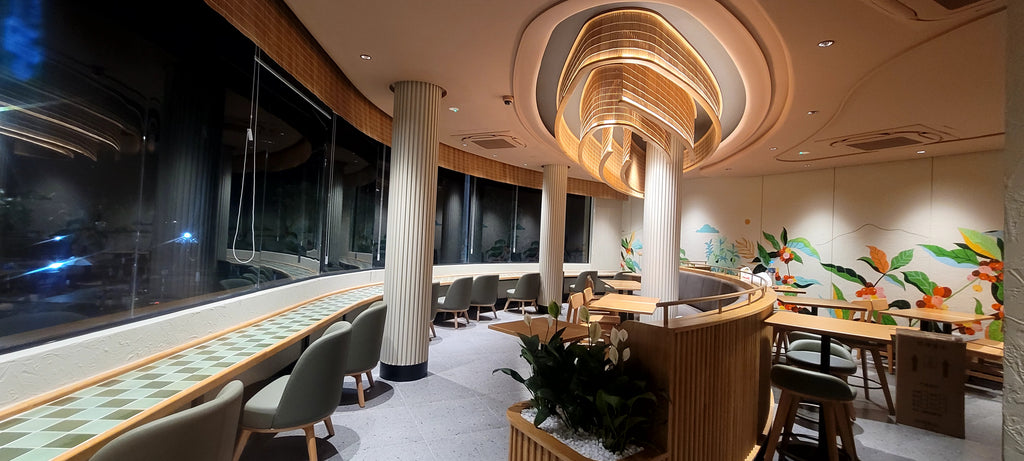 Đèn Thả Trần Mây Tre Đan Nghệ Thuật Xoắn Ốc – Hệ Đèn Chùm Trang Trí Quán Cafe, Nhà Hàng, Resort Cao Cấp