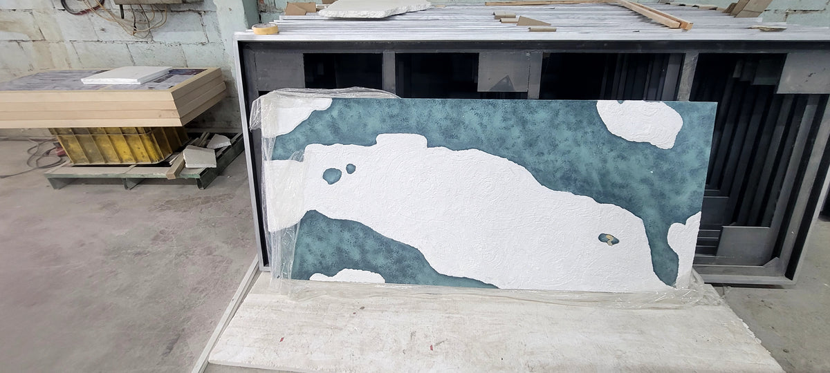 Tranh Phù Điêu Đắp Nổi 3D Trừu Tượng Đại Dương – Tranh Treo Tường Khổ Lớn Phong Cách Coastal Wabi-Sabi