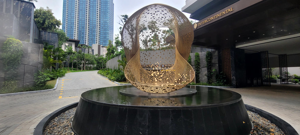 Thi Công Điêu Khắc Landmark Nghệ Thuật Đài Phun Nước Cảnh Quan – Tượng Xoắn Ốc Mạ Đồng Sảnh Khách Sạn & Resort Cao Cấp