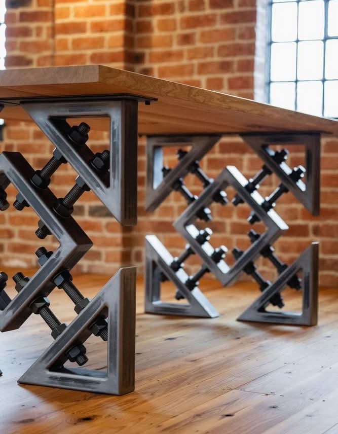 Bộ Sưu Tập Bàn Gỗ Chân Thép Cơ Khí Độc Bản – Bàn Ăn & Bàn Trà Industrial Luxury Cho Căn Hộ Loft & Lounge