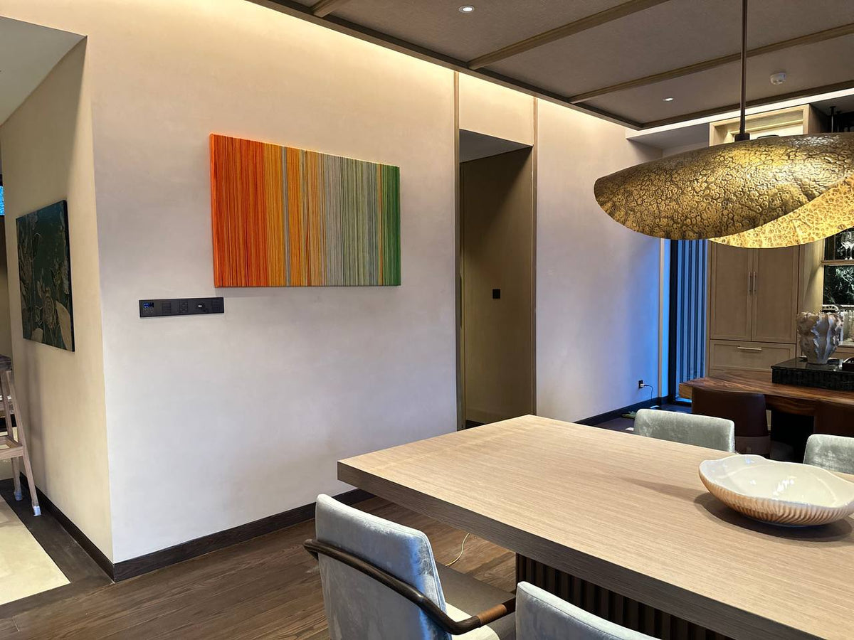 Tranh Nghệ Thuật Sợi Dệt Chuyển Màu (Gradient) – Tranh Treo Tường Đương Đại Decor Phòng Ăn, Phòng Khách