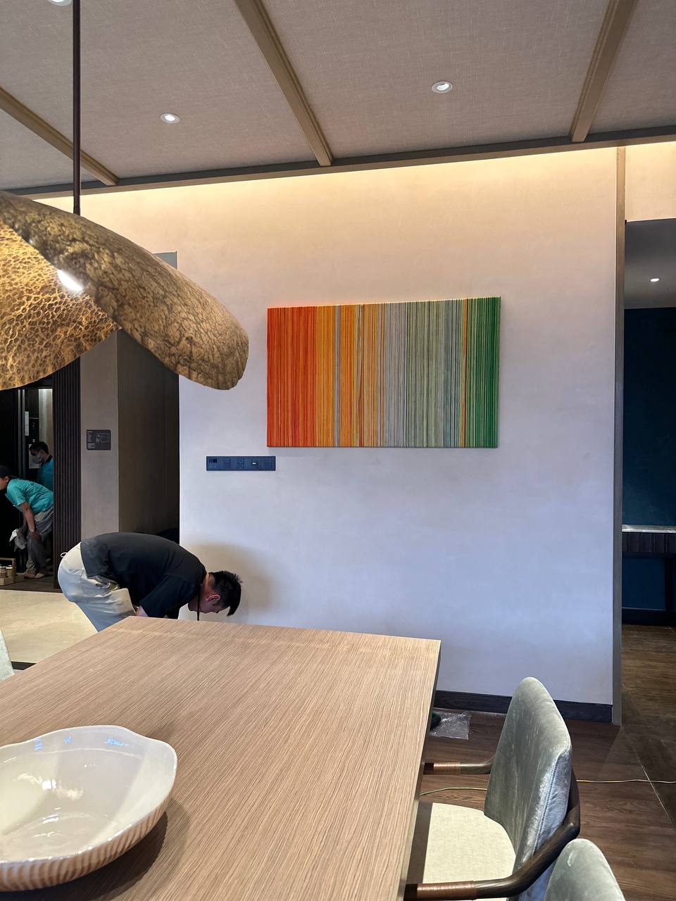 Tranh Nghệ Thuật Sợi Dệt Chuyển Màu (Gradient) – Tranh Treo Tường Đương Đại Decor Phòng Ăn, Phòng Khách