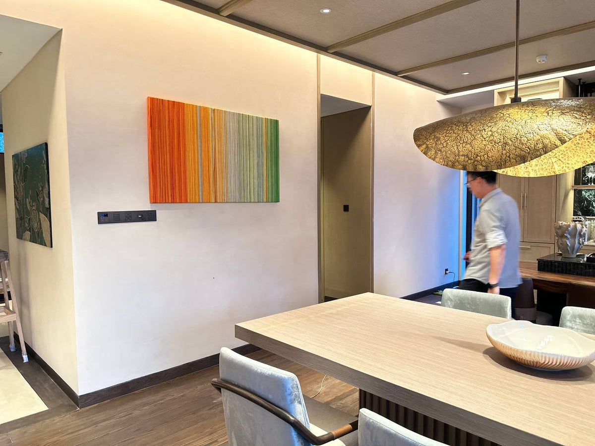 Tranh Nghệ Thuật Sợi Dệt Chuyển Màu (Gradient) – Tranh Treo Tường Đương Đại Decor Phòng Ăn, Phòng Khách
